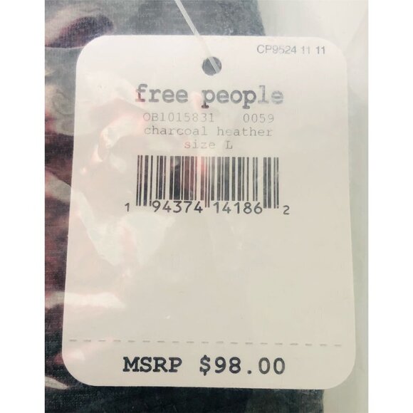 Free People Movement Womens Gray High Rise Cutout Cropped Leggings Sz L New - Picture 5 of 11